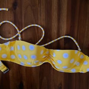 Victoria's Secret Yellow Polka Dot Bandeau Bikini Top